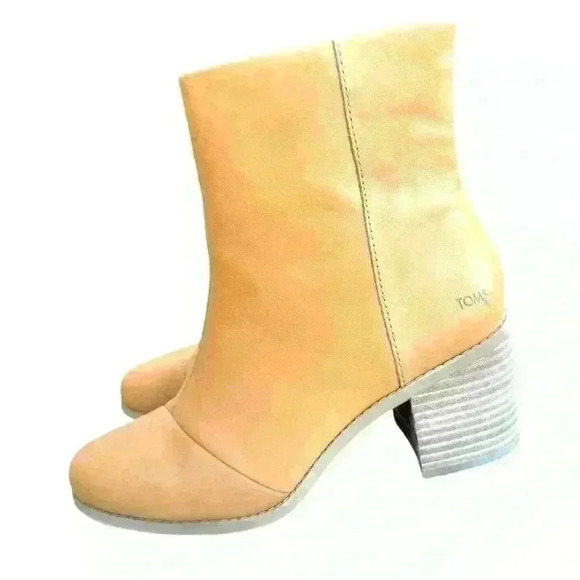 Women's TOMS® Evelyn Zip Boots Size 9.5 Low Calf   Zip Boot in Tan NWOB - Picture 4 of 10